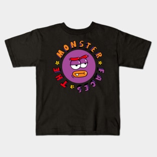 Funny Purple Monster Face With Wide Eyes Kids T-Shirt